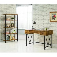 Barritt Industrial Antique Nutmeg Bookcase