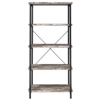 Kemper 4shelf Bookcase Salvaged Cabin and Black