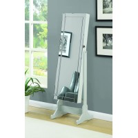 Transitional Dove Grey Cheval Mirror Armoire