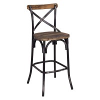 Acme Furniture Zaire Bar Chair, Walnut/Antique Black