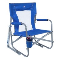 Gci Outdoor Waterside Beach Rocker Folding Beach Chair & Portable Rocking Chair, Saybrook Blue