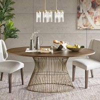 Ink+Ivy Mercer Dining Oval Solid Wood Tabletop, Metal Wire Frame Base Mid-Century Modern Style Dinner Tables, 70