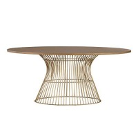 Ink+Ivy Mercer Dining Oval Solid Wood Tabletop, Metal Wire Frame Base Mid-Century Modern Style Dinner Tables, 70