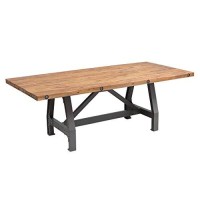 Ink+Ivy Lancaster Dining Solid, Metal Hardware Accent Amber Wood, Industrial Rustic Style Dinner Tables, 84