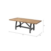 Ink+Ivy Lancaster Dining Solid, Metal Hardware Accent Amber Wood, Industrial Rustic Style Dinner Tables, 84