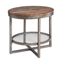 Ink+Ivy Sheridan Accent Tables - Wood, Metal Side Table - Pine Wood, Metal Frame, Modern Style End Tables - 1 Piece Lower Shelving Small Tables For Living Room