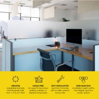 Obex Acrylic Mounted Small Brackets Quality Desk Privacy Panel & Divider For Your Office Cubicle-Increase Separation & Improve Productivity, 12