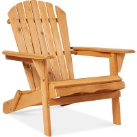 Best Choice Products Folding Adirondack Chair Outdoor Wooden Accent Furniture Fire Pit Lounge Chairs For Yard Garden Patio W