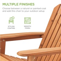 Best Choice Products Folding Adirondack Chair Outdoor Wooden Accent Furniture Fire Pit Lounge Chairs For Yard Garden Patio W