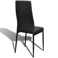 Vidaxl 6X Dining Chairs Dinner Dinette Chairs Kitchen Dining Room Lounge Seating Home Furniture Chairs Seat Office Interior Black Faux Leather