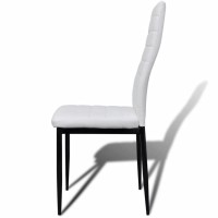Vidaxl 6X Dining Chairs Dinner Dinette Chairs Kitchen Dining Room Lounge Seating Home Furniture Chairs Seat Office Interior White Faux Leather