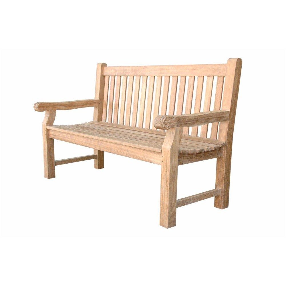 Anderson Teak Bh-705Sh - No Cushion Devonshire 3-Seater Extra Thick Bench With Flower Handcrafted