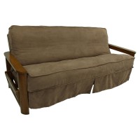 Solid Microsuede Double Corded 8 to 9inch Full Futon Slipcover