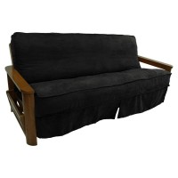 Solid Microsuede Double Corded 8 to 9inch Full Futon Slipcover