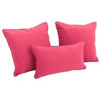 Double-Corded Solid Twill Throw Pillows With Inserts (Set Of 3)