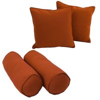 Double-Corded Solid Twill Throw Pillows With Inserts (Set Of 4)