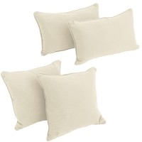 Double-Corded Solid Twill Throw Pillows With Inserts (Set Of 4)