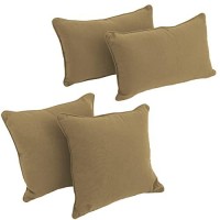 Double-Corded Solid Twill Throw Pillows With Inserts (Set Of 4)