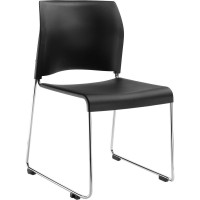 Nps Cafetorium Plastic Stack Chair, Black