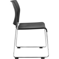 Nps Cafetorium Plastic Stack Chair, Black