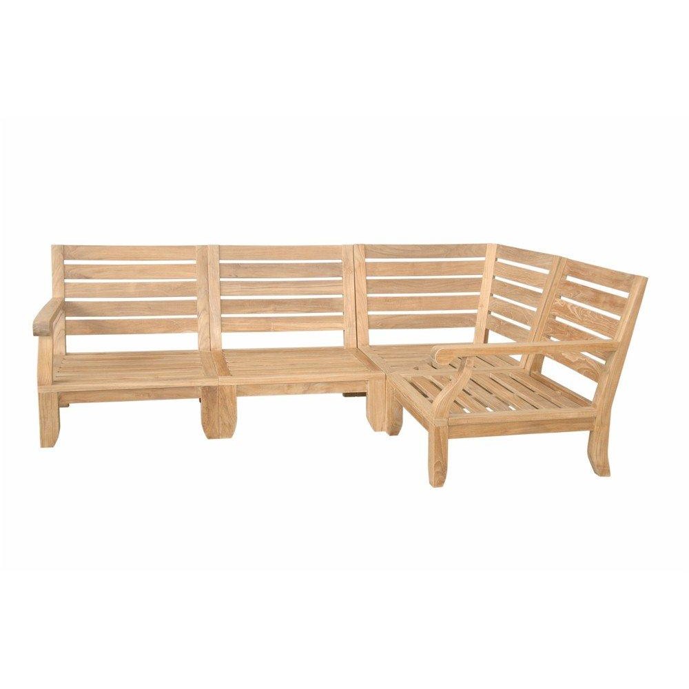 Anderson Teak Set-95 4 Piece Riviera Luxe Modular Deep Seating Teak Outdoor Patio