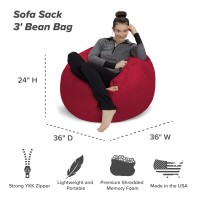 Sofa Sack Bean Bag Chair Plush Ultra Soft Memory Foam Bean Bag Chair With Microsuede Cover Stuffed Foam Filled Furniture