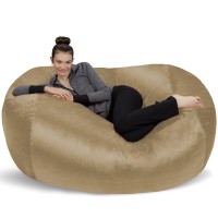 Sofa Sack - Plush Bean Bag Sofas With Super Soft Microsuede Cover - Xl Memory Foam Stuffed Lounger Chairs For Kids, Adults, Couples - Jumbo Bean Bag Chair Furniture - Camel 6'