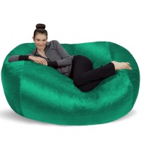 Sofa Sack - Plush Bean Bag Sofas With Super Soft Microsuede Cover - Xl Memory Foam Stuffed Lounger Chairs For Kids, Adults, Couples - Jumbo Bean Bag Chair Furniture - Aqua Marine 6'