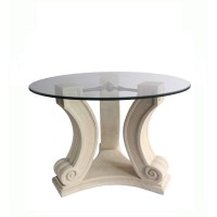 Anderson Teak Regency Pedestal Table In Natural Beige