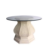 Anderson Teak Louis Xiv Pedestal Table In Natural Beige