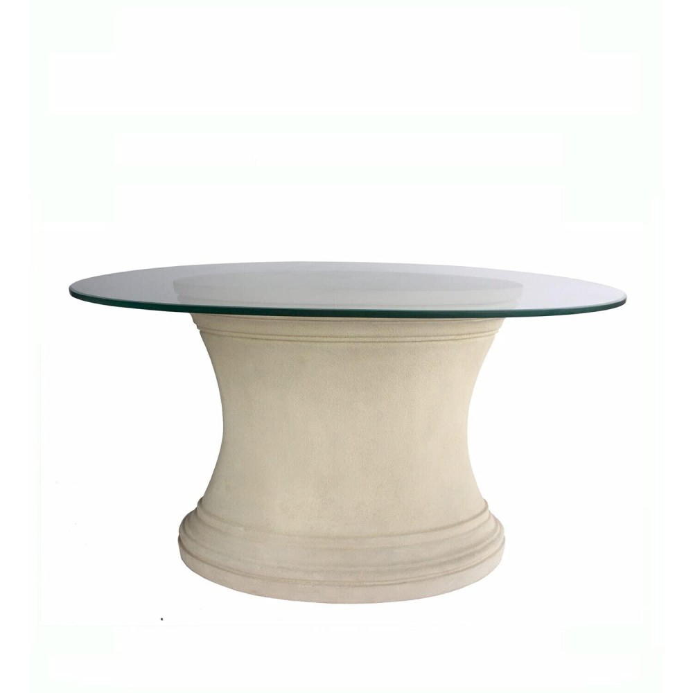 Anderson Teak Fairbank Oval Pedestal Table In Natural Beige