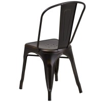 Commercial Grade Distressed Copper Metal Indoor-Outdoor Stackable Chair