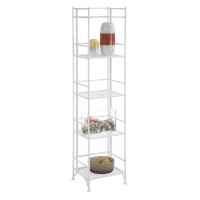 Convenience Concepts Xtra Storage Shelves 5Tier Folding Metal Shelving Modern Shelves For Storage And Display In Living Room