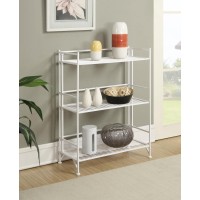 Convenience Concepts Xtra Storage Shelves3Tier Wide Folding Metal Modern Shelves Display In Living Room Bathroom Office Ki