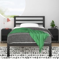 Zinus Mia Metal Platform Bed Frame With Headboard Wood Slat Support No Box Spring Needed Easy Assembly Twin Black