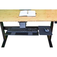 Uncaged Ergonomics Kt1 Ergonomic Under-Desk Computer Keyboard Tray. Adjustable Height Angle Negative Tilt Sliding Pull Out Drawer Platform Swivels 360 Slides Office Products, Black