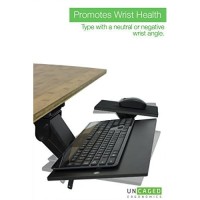 Uncaged Ergonomics Kt1 Ergonomic Under-Desk Computer Keyboard Tray. Adjustable Height Angle Negative Tilt Sliding Pull Out Drawer Platform Swivels 360 Slides Office Products, Black