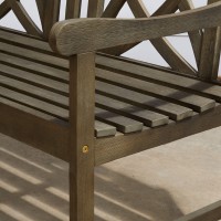 Vifah Renaissance Outdoor Patio 4-Foot Hand-Scraped Wood Garden Bench