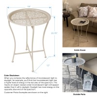 Atlantic Daisy Tray Table Heavyduty Metal Construction Uvcoated For Outdoor Use Foldable Stand With Removable Daisy Pattern