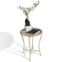 Atlantic Daisy Tray Table Heavyduty Metal Construction Uvcoated For Outdoor Use Foldable Stand With Removable Daisy Pattern