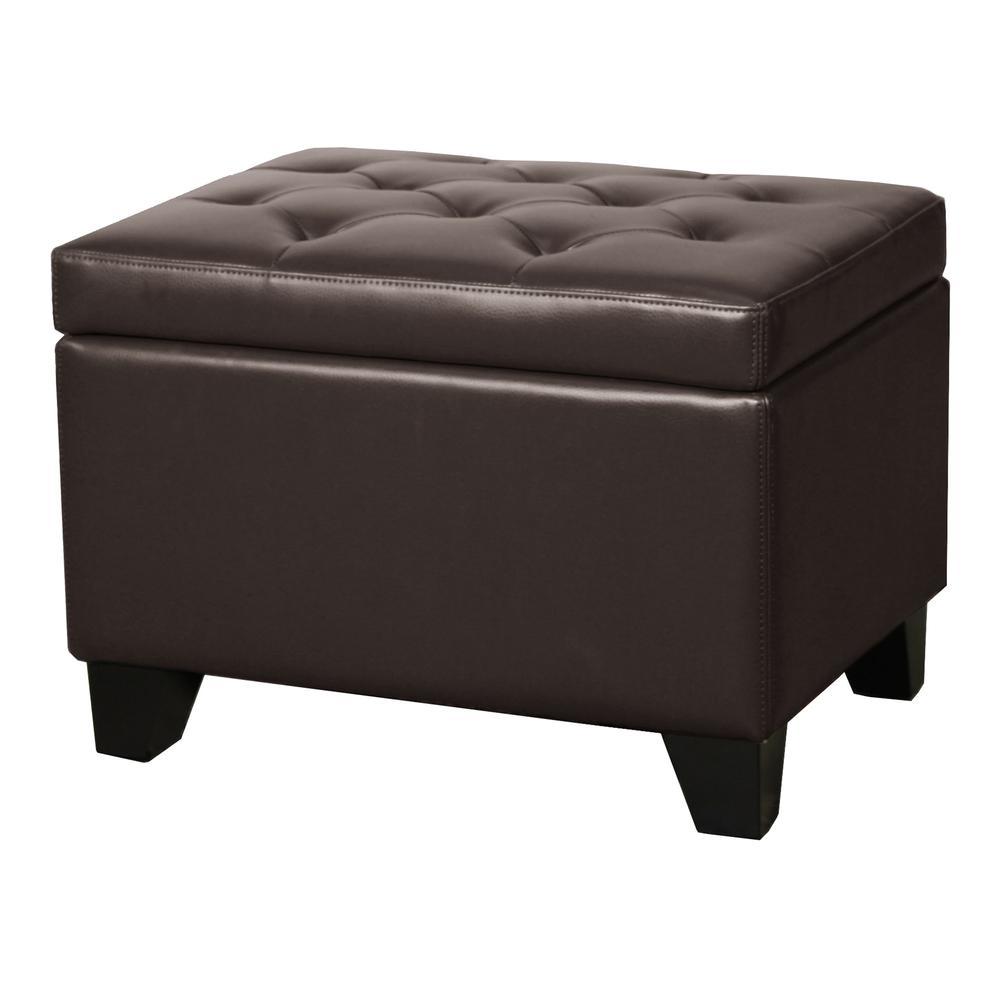 Julian Rectangular Bonded Leather Storage Ottoman