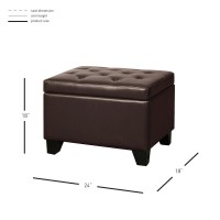 Julian Rectangular Bonded Leather Storage Ottoman