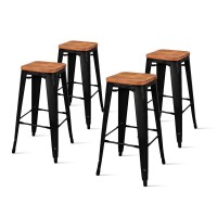 Metropolis Backless Bar Stool Set of 4