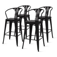 Metropolis Metal Counter Stool Set of 4