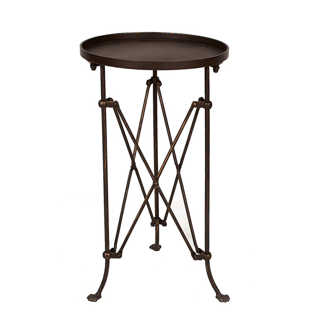Creative Co-Op Round Bronze Metal Accent Table