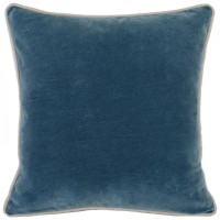 Kosas Home Harriet Velvet 18inch Square Throw Pillow Blue