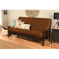 Kodiak Furniture Monterey Futon Set No Drawers With Espresso Base And Suede Chocolate Mattress