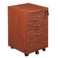 Rolling storage and File Cabinet Color Mahogany