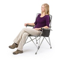 Core 40021 Equipment Folding Padded Hard Arm Chair With Carry Bag, Gray