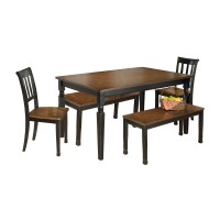 Signature Design By Ashley Owingsville Rustic Farmhouse Dining Room Table, Black & Brown